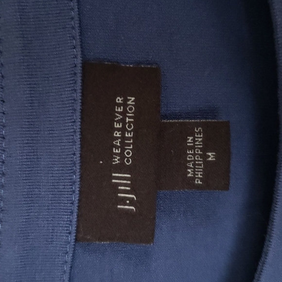 J Jill weaver collection, blue long sleeve dress, flowy, soft, crew neck. Sz M - Picture 5 of 7